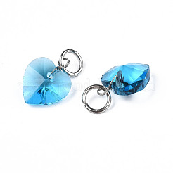 Charms in vetro trasparente sfaccettato&nbsp;GLAA-T024-04E