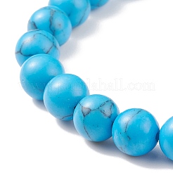 Braccialetto elasticizzato con perline cuore malocchio per donna con pietre preziose e lampwork&nbsp;BJEW-JB08392