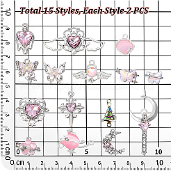 Anhänger- und Verbindungsstück-Sets aus Legierungsharz und Glas&nbsp;DIY-PH0034-79