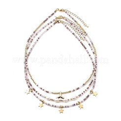 Collares de cuentas y conjuntos de collares con colgante&nbsp;NJEW-JN03076