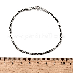 304 Edelstahl-Panzerkettenarmbänder für Damen und Herren&nbsp;BJEW-K240-12A-AS