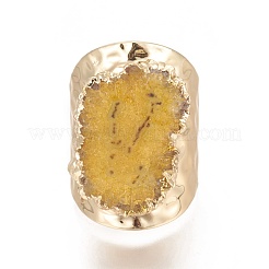 Natürliche Druzy Achat Manschettenringe&nbsp;RJEW-E159-02G