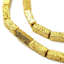 Fili di perle di roccia lavica naturale elettrodeposta&nbsp;G-I360-K04-01