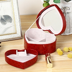 Scatole porta gioielli in pelle PU e velluto a forma di cuore&nbsp;PW-WGA7E89-01