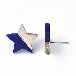 Orecchini in resina e legno&nbsp;EJEW-N017-001A-C01