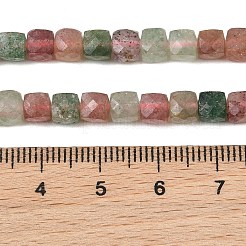 Hilos de cuentas de cuarzo fresa rojo y verde natural&nbsp;GG-NH0006-A01