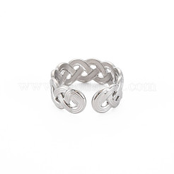 Anello polsino aperto avvolgente in acciaio inossidabile 304 anti-ossidazione per donna&nbsp;RJEW-S405-217P
