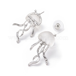 Orecchini a bottone con medusa in resina&nbsp;EJEW-P208-01P