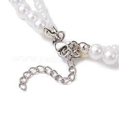 4 collana a doppio strato con ciondolo a forma di cuore in acrilico&nbsp;NJEW-JN05290