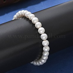 Schiebearmband aus Muschelperlen mit Schlangenkette aus Messing&nbsp;X-BJEW-B066-01B-01