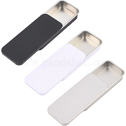 9 Stück 3 Farben Weißblech-Schmuckaufbewahrungsboxen mit Schiebedeckel&nbsp;CON-CP0001-016A