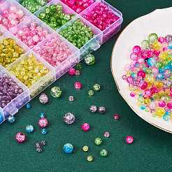 1500 Stück Back- und sprühlackierte Crackle-Glasperlen im 24-Stil&nbsp;CCG-SZ0001-13B