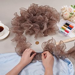5 mètre de ruban de dentelle plissée en organza&nbsp;OCOR-PH0004-67A