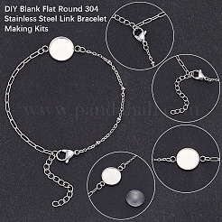 16 pz 304 catena a graffetta in acciaio inossidabile per realizzare braccialetti a catena satellitare&nbsp;BJEW-SP0001-32C