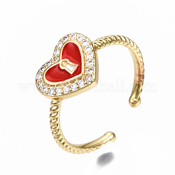 Anneaux de manchette en laiton micro pave zircone cubique&nbsp;RJEW-N035-031-NF