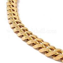 Collana con catene a maglie in acciaio inossidabile placcato ionico (ip) 304 con strass di cristallo per donna&nbsp;NJEW-E155-04G