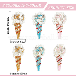 3 stücke 3 farben eis muster filz ornament zubehör&nbsp;DIY-FG0003-94