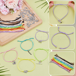 Kits de fabrication de pendentifs en alliage et de bracelets tressés en polyester ciré de la série « Cheerleading » à faire soi-même&nbsp;DIY-WR0004-48