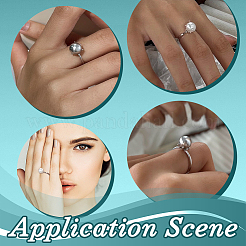 1 Stück verstellbare rhodinierte 925 Sterling Silber Fingerringe Komponenten&nbsp;STER-ME0001-02