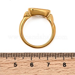Fingerringe aus Edelstahl 304 mit Pavé-Fassung und einzelnen Zirkonia für Damen&nbsp;RJEW-K316-05G