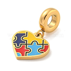 304 Edelstahl bunte Emaille europäischen Anhänger Charms&nbsp;STAS-U005-23G