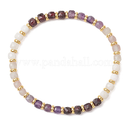 Braccialetti elastici con perline di quarzo rosa naturale&nbsp;BJEW-JB13485-01