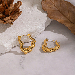 Pendientes de aro de acero inoxidable 304 con forma de corazón&nbsp;ST5179