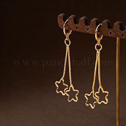 Pendientes de aro con borla de estrella de aleación para mujer&nbsp;WGF3701-01