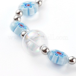 Bracelets réglables en perles de verre millefiori faits à la main&nbsp;BJEW-JB06074-02