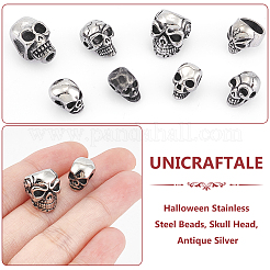 8 stücke 8 arten halloween 304 edelstahl perlen&nbsp;STAS-UN0059-62