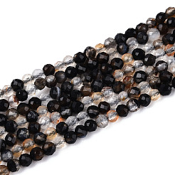 Natürliche schwarze Achat Perlen Stränge&nbsp;G-T143-09