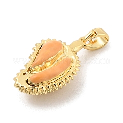 Cremagliera placcatura foglia ottone resina pendenti&nbsp;KK-S407-07G