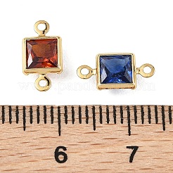 Breloques carrées en laiton pavé de zircone cubique shegrace&nbsp;XGRQ2O980-440G