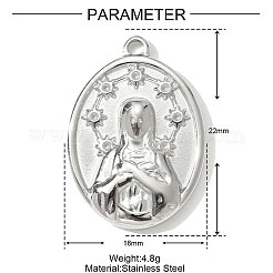 Anhänger aus Edelstahl 304&nbsp;STAS-OY001-20P