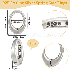 2 Stück 925 Sterlingsilber-Federtorringe&nbsp;STER-BBC0006-74A