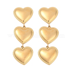 Pendientes de botón con forma de corazón de acero inoxidable 304&nbsp;EJEW-Z096-02G