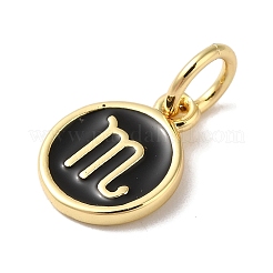 Echte 18 Karat vergoldete Messing Emaille Charms&nbsp;KK-L216-001G-F01