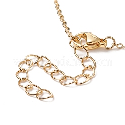 Collana con ciondolo parola amore in conchiglia naturale con catene portacavi in ottone dorato per la festa della mamma&nbsp;NJEW-JN04151-03