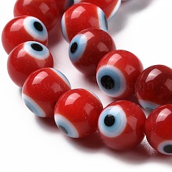 Handgefertigte Murano bösen Blick runde Perle Stränge&nbsp;X-LAMP-L055-6mm-19