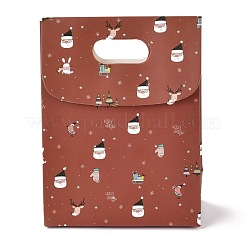 Patrón temático de navidad rectángulo bolsas de papel kraft flip&nbsp;CARB-L008-02S-01