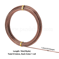 6 rouleau de fil d'aluminium rond de 6 couleurs&nbsp;AW-PH0002-25