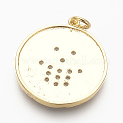 Pendentifs avec zircon cubiques à micro-pavés en laiton&nbsp;KK-P156-05G-NR