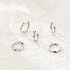 Orecchino a cerchio da donna in ottone con micro pavé di zirconi cubici&nbsp;EJEW-WH0013-97P