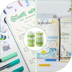 12 rotolo di nastri decorativi in carta per scrapbooking fai da te a tema cocktail e drink&nbsp;DIY-CP0013-35