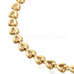 Bracelets à maillons en forme de cœur en acier inoxydable 304 avec placage ionique (IP) pour femmes&nbsp;X-BJEW-H613-03G