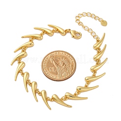 Gestellplattierte Messing-Gliederarmbänder für Frauen&nbsp;BJEW-C086-01G