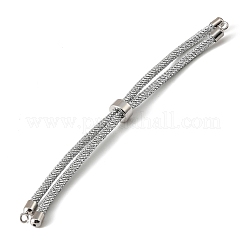 Fabrication de bracelets ajustables en cordon tressé rond en polyester&nbsp;FIND-G117-01P-03