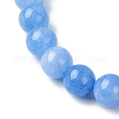 Stretch-Armbänder mit natürlich gefärbten Aquamarin-Rundperlen für Damen&nbsp;AP1591-3