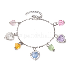 Acryl-Herz-Charme-Armbänder&nbsp;BJEW-JB11442