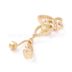 Schmetterlings-Strass-Charme-Bauchring&nbsp;LS-AJEW-F057-09G